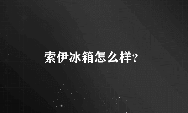 索伊冰箱怎么样？