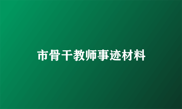 市骨干教师事迹材料