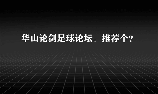 华山论剑足球论坛。推荐个？