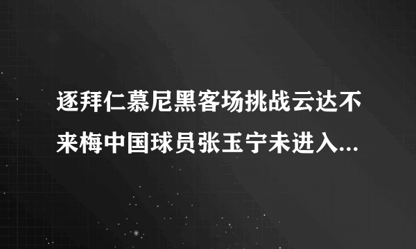 逐拜仁慕尼黑客场挑战云达不来梅中国球员张玉宁未进入主队大名单