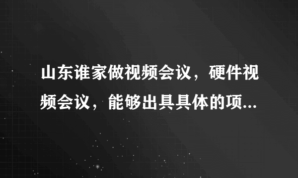 山东谁家做视频会议，硬件视频会议，能够出具具体的项目解决方案，最好是厂家！