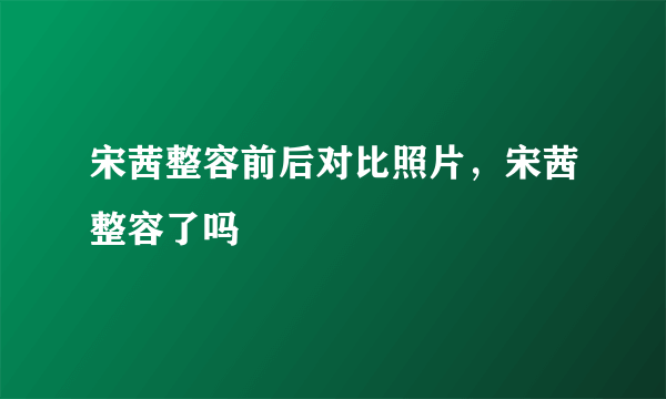 宋茜整容前后对比照片，宋茜整容了吗