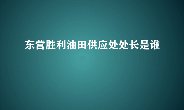 东营胜利油田供应处处长是谁