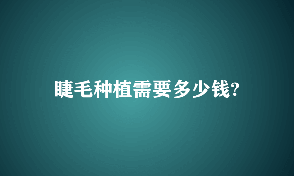 睫毛种植需要多少钱?