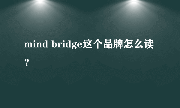 mind bridge这个品牌怎么读？