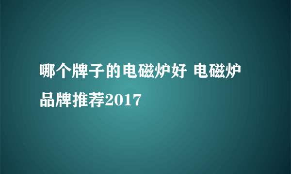 哪个牌子的电磁炉好 电磁炉品牌推荐2017