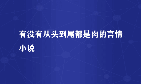 有没有从头到尾都是肉的言情小说