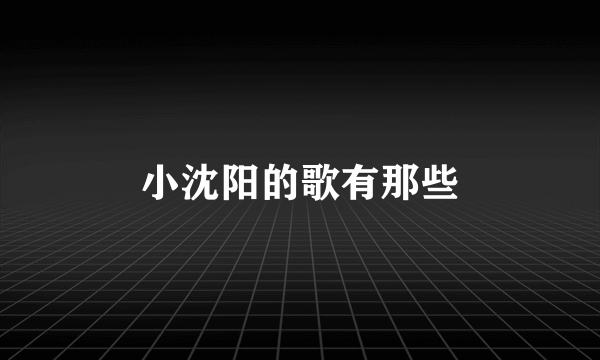 小沈阳的歌有那些