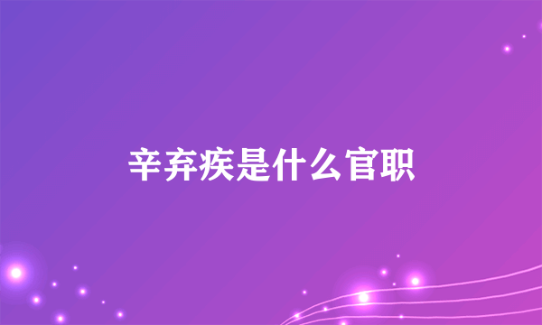 辛弃疾是什么官职