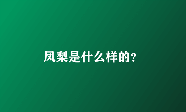 凤梨是什么样的？