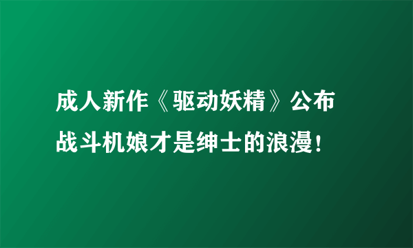 成人新作《驱动妖精》公布 战斗机娘才是绅士的浪漫！