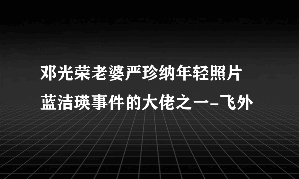 邓光荣老婆严珍纳年轻照片 蓝洁瑛事件的大佬之一-飞外