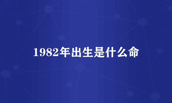 1982年出生是什么命