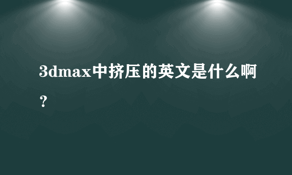 3dmax中挤压的英文是什么啊？