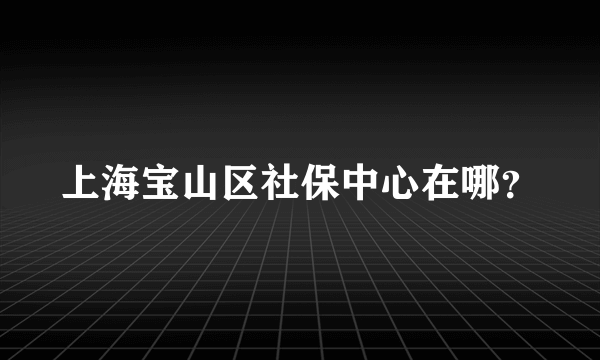 上海宝山区社保中心在哪？