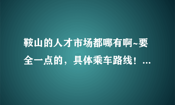 鞍山的人才市场都哪有啊~要全一点的，具体乘车路线！十分感谢？