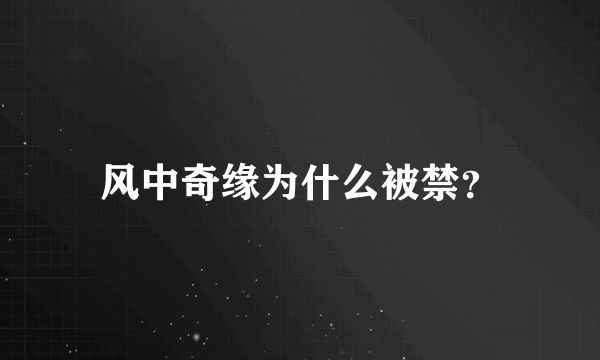 风中奇缘为什么被禁？