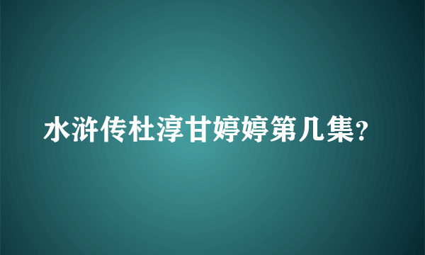 水浒传杜淳甘婷婷第几集？