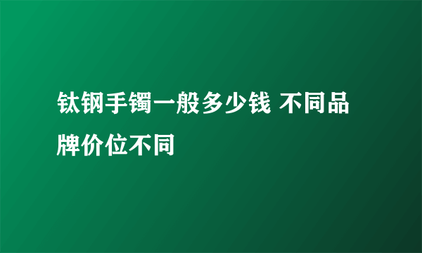 钛钢手镯一般多少钱 不同品牌价位不同