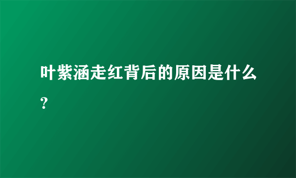 叶紫涵走红背后的原因是什么？