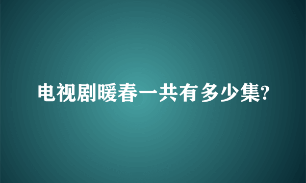 电视剧暖春一共有多少集?