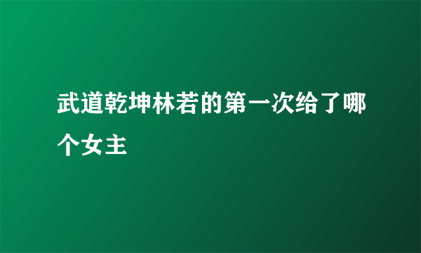 武道乾坤林若的第一次给了哪个女主