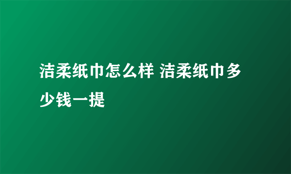 洁柔纸巾怎么样 洁柔纸巾多少钱一提