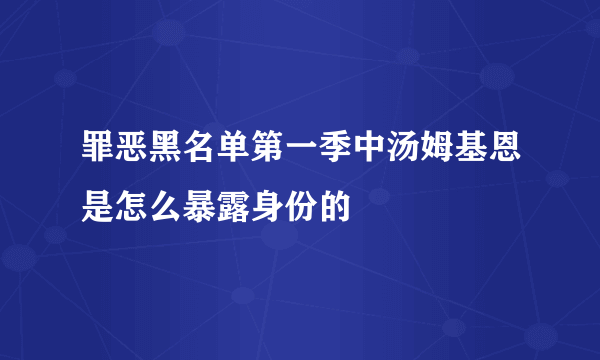 罪恶黑名单第一季中汤姆基恩是怎么暴露身份的