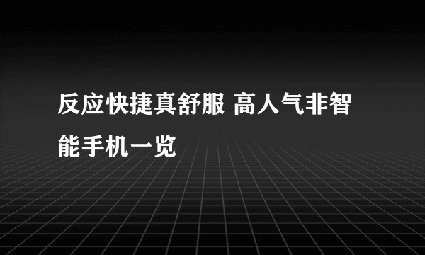 反应快捷真舒服 高人气非智能手机一览