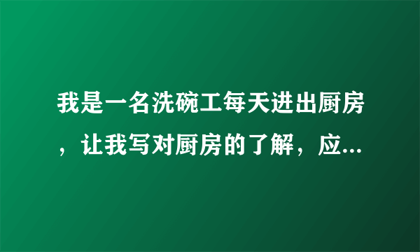 我是一名洗碗工每天进出厨房，让我写对厨房的了解，应该怎么写