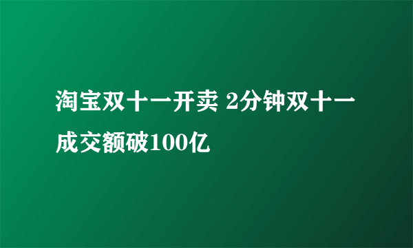 淘宝双十一开卖 2分钟双十一成交额破100亿