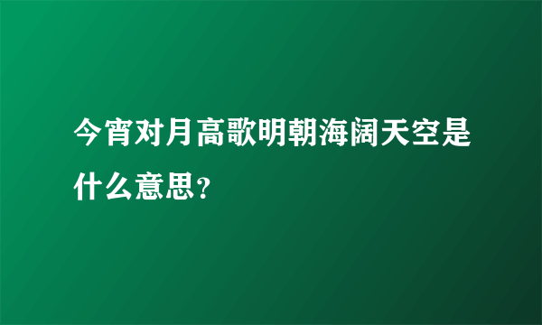 今宵对月高歌明朝海阔天空是什么意思？