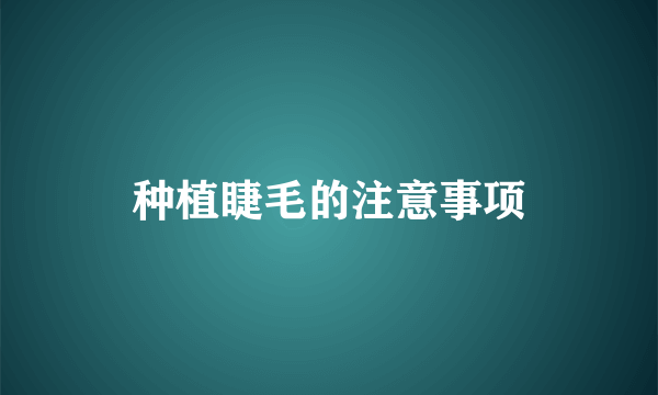 种植睫毛的注意事项