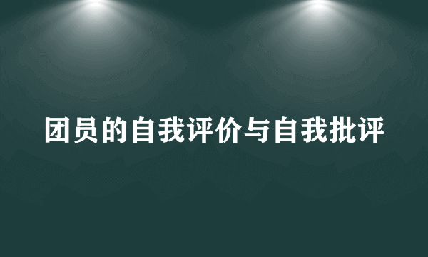 团员的自我评价与自我批评