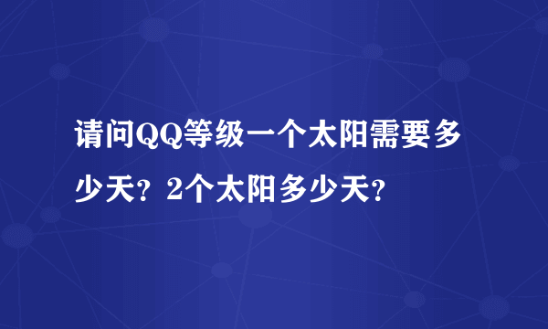 请问QQ等级一个太阳需要多少天？2个太阳多少天？