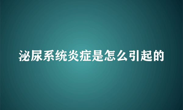 泌尿系统炎症是怎么引起的