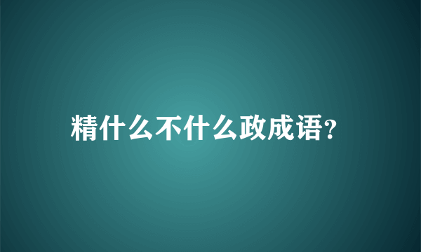 精什么不什么政成语？