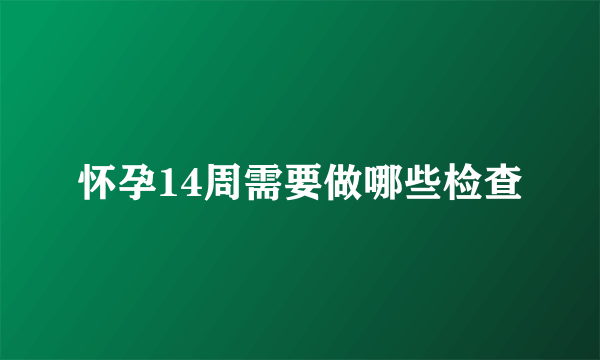 怀孕14周需要做哪些检查