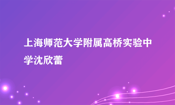 上海师范大学附属高桥实验中学沈欣蕾