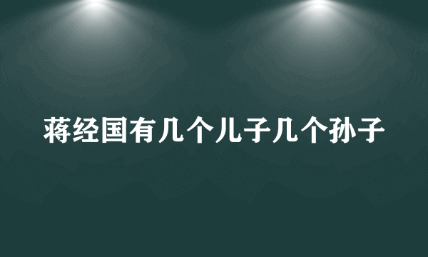 蒋经国有几个儿子几个孙子