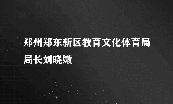 郑州郑东新区教育文化体育局局长刘晓嫩