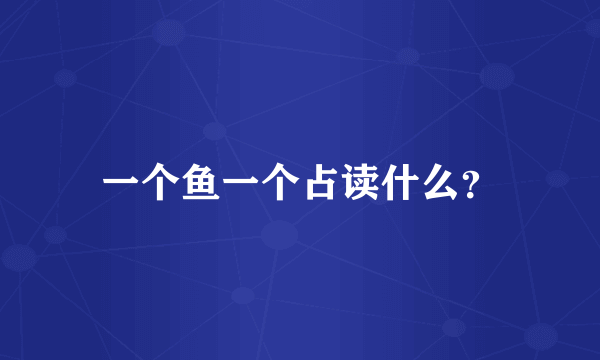 一个鱼一个占读什么？