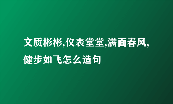 文质彬彬,仪表堂堂,满面春风,健步如飞怎么造句