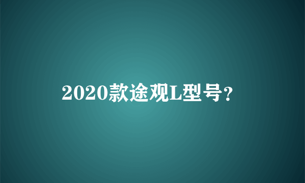 2020款途观L型号？