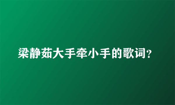 梁静茹大手牵小手的歌词？