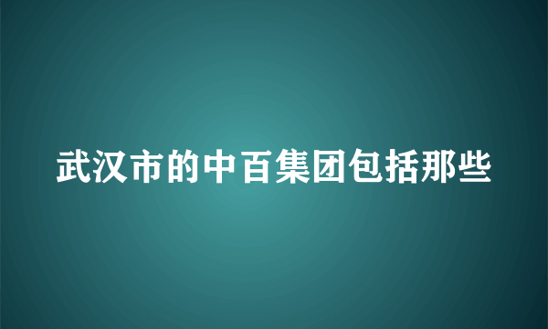 武汉市的中百集团包括那些