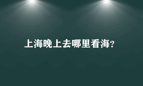 上海晚上去哪里看海？