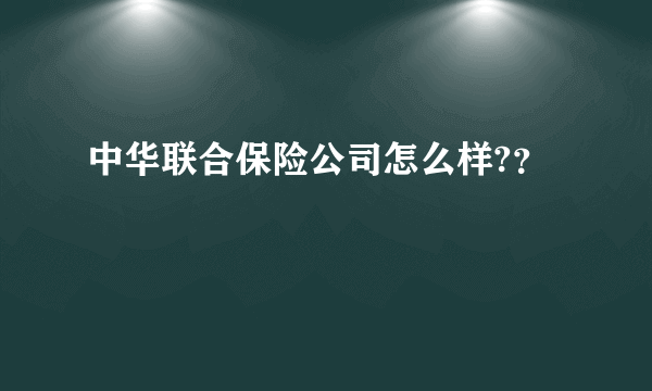 中华联合保险公司怎么样?？