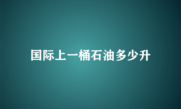 国际上一桶石油多少升