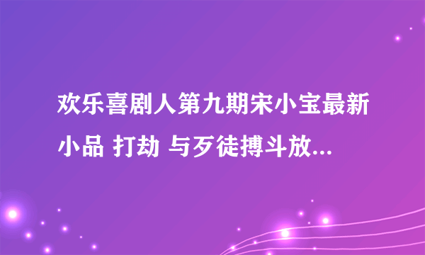 欢乐喜剧人第九期宋小宝最新小品 打劫 与歹徒搏斗放出来的dj叫什么名字